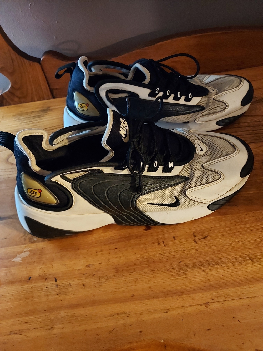 Nike Men’s 2000 Zoom 2K Sneakers - Size: 10 White, Black, Yellow. #AO0269-101